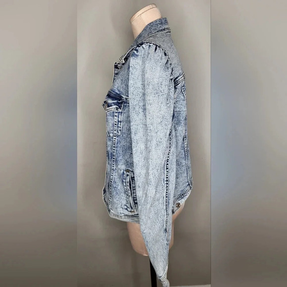 Gap Nwt New Womens Acid Wash Denim Jean Jacket Size XL Tall - Picture 5 of 12